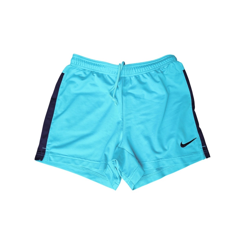 Nike Dri-FIT Soccer Shorts Womens Small Blue Purple Stripe Athletic Running Gym‎